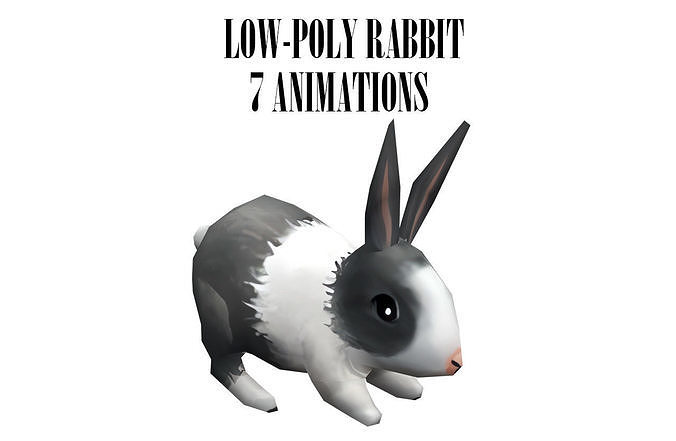 animated low-poly rabbit Low-poly 3D model