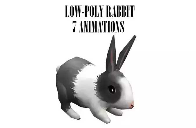 animated low-poly rabbit Low-poly 3D model