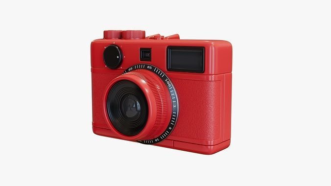 Red Film Camera Retro 3D model