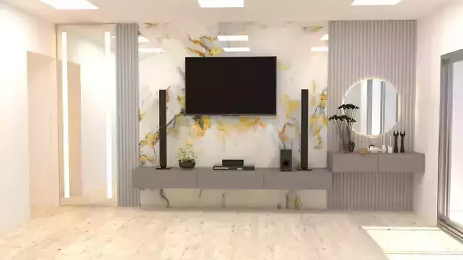 TV stand with Sketch up and  vray render