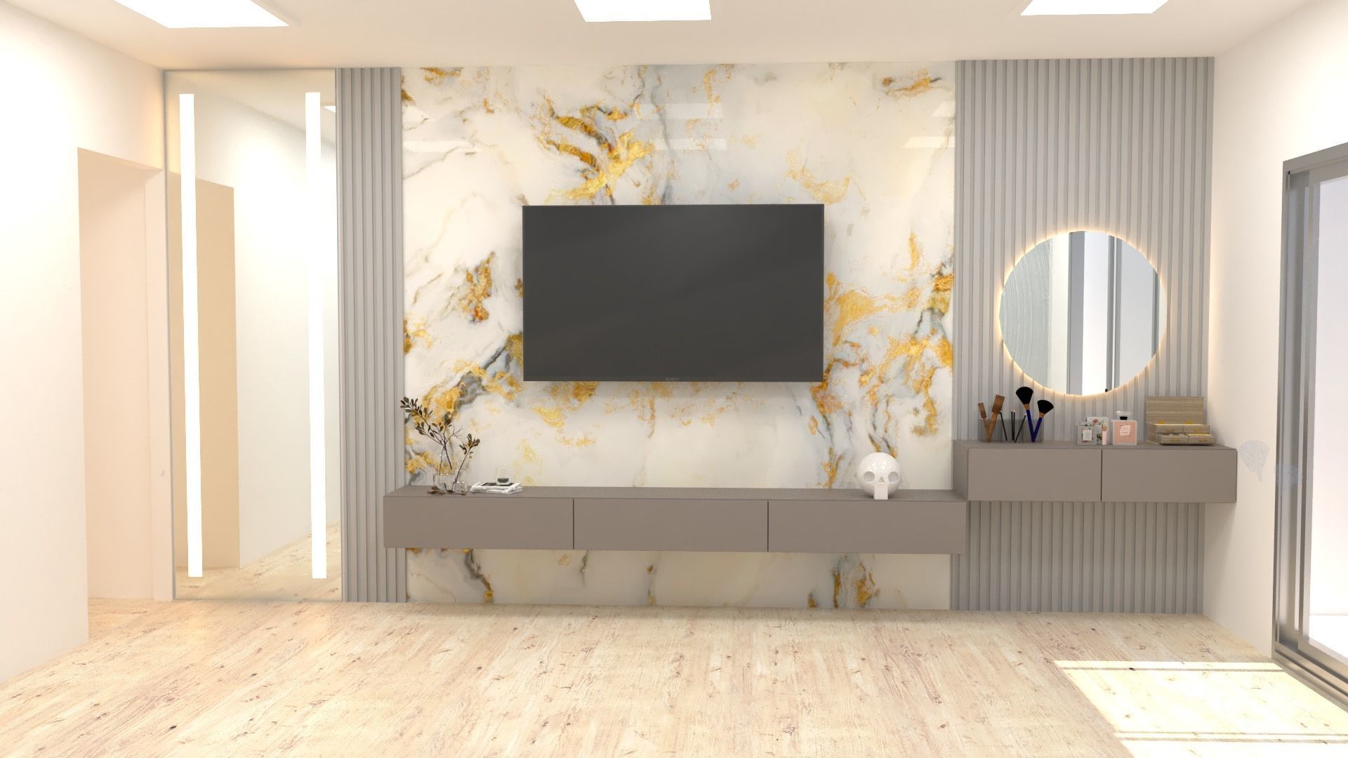 TV stand with Sketch up and  vray render 3D model_2