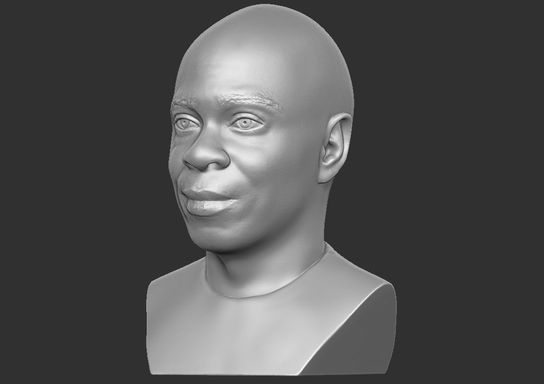 Dave Chappelle bust ready for 3D printing 3D print model_7