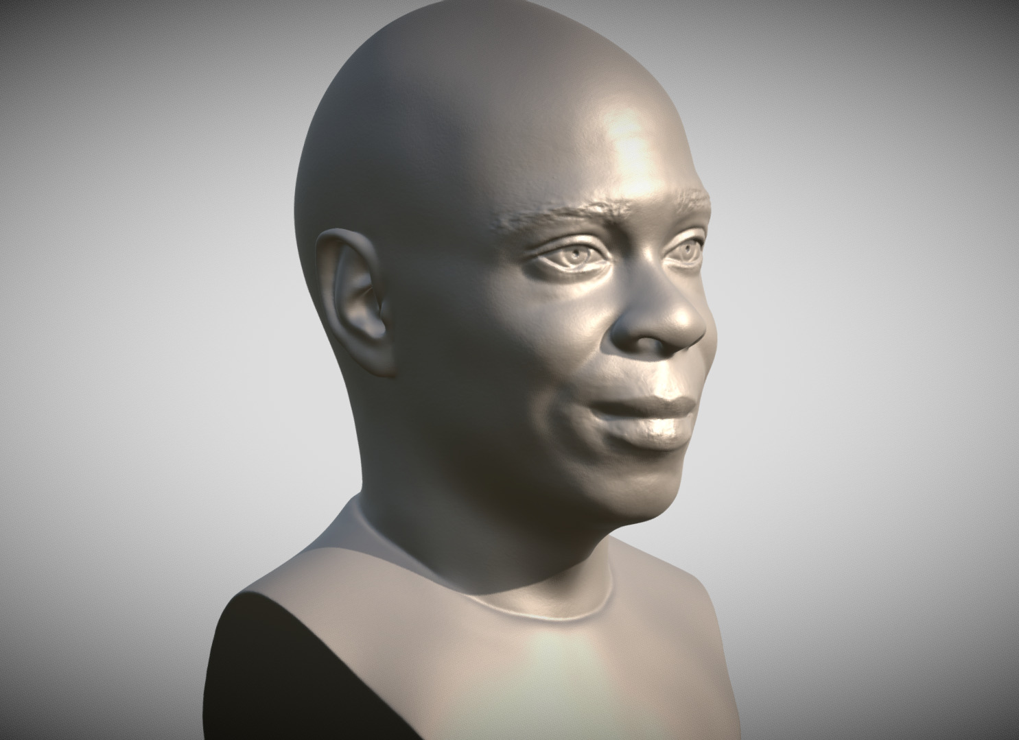 Dave Chappelle bust ready for 3D printing 3D print model_2