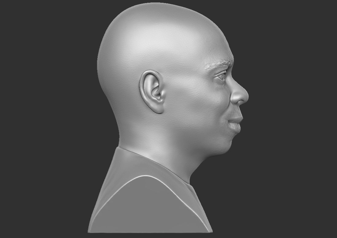Dave Chappelle bust ready for 3D printing 3D print model_14