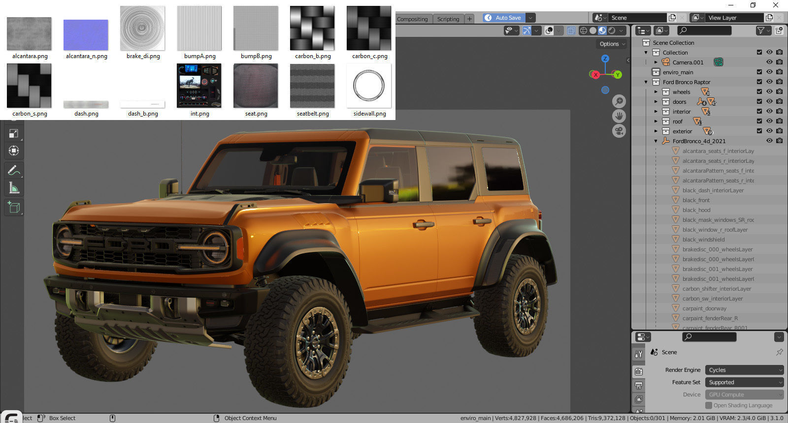 Bronco  2022 Raptor 3D model_37