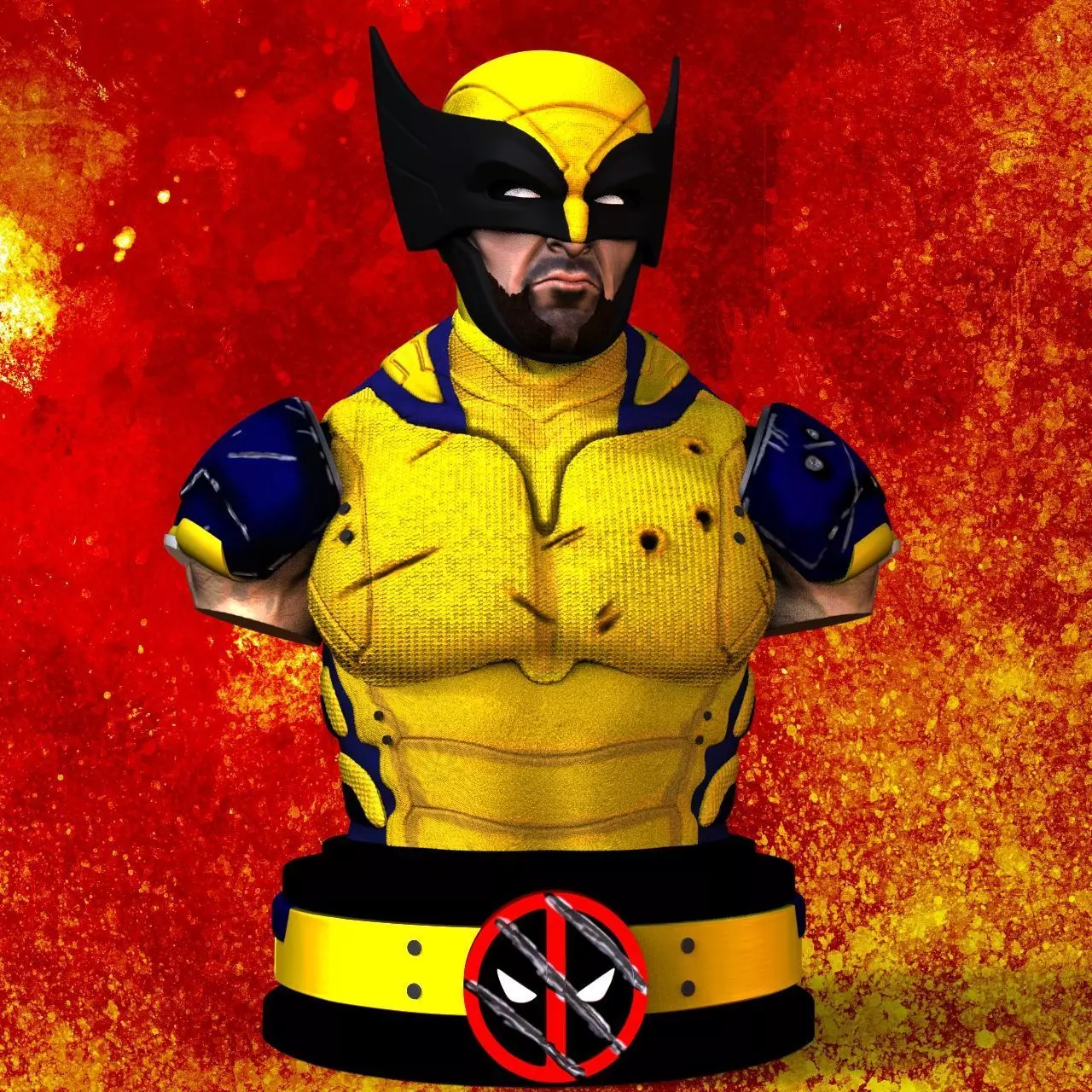 WOLVERINE BUST DEADPOOL MOVIE HUGE JACKMAN MARVEL 3D print model_0