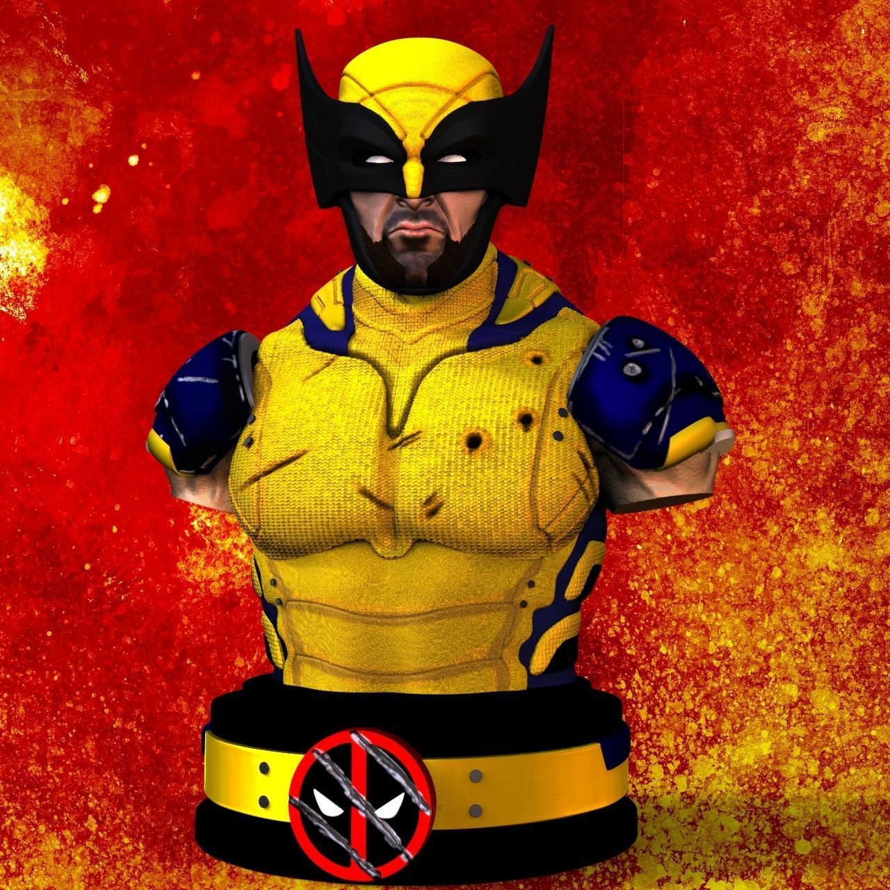 WOLVERINE BUST DEADPOOL MOVIE HUGE JACKMAN MARVEL 3D print model_4