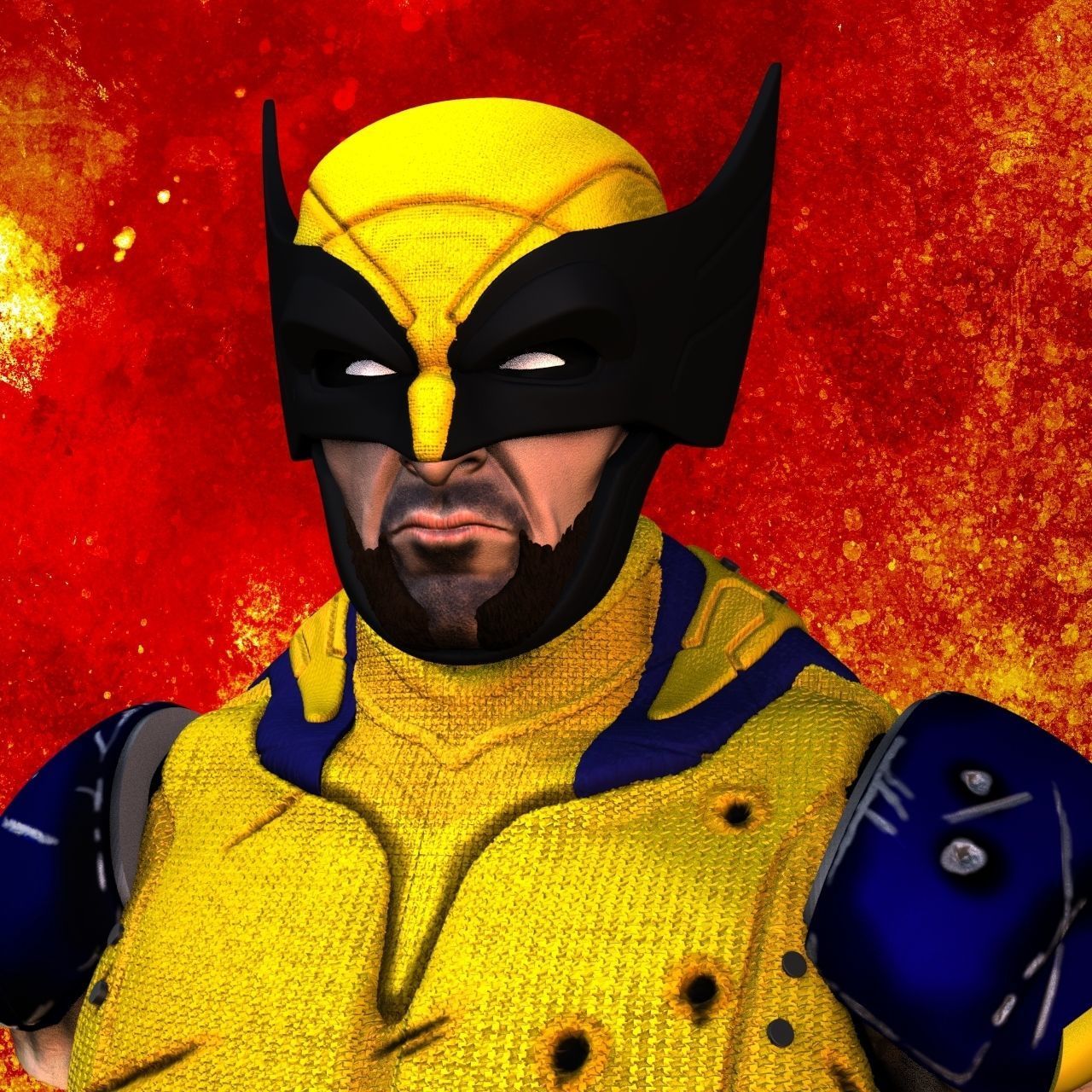 WOLVERINE BUST DEADPOOL MOVIE HUGE JACKMAN MARVEL 3D print model_5