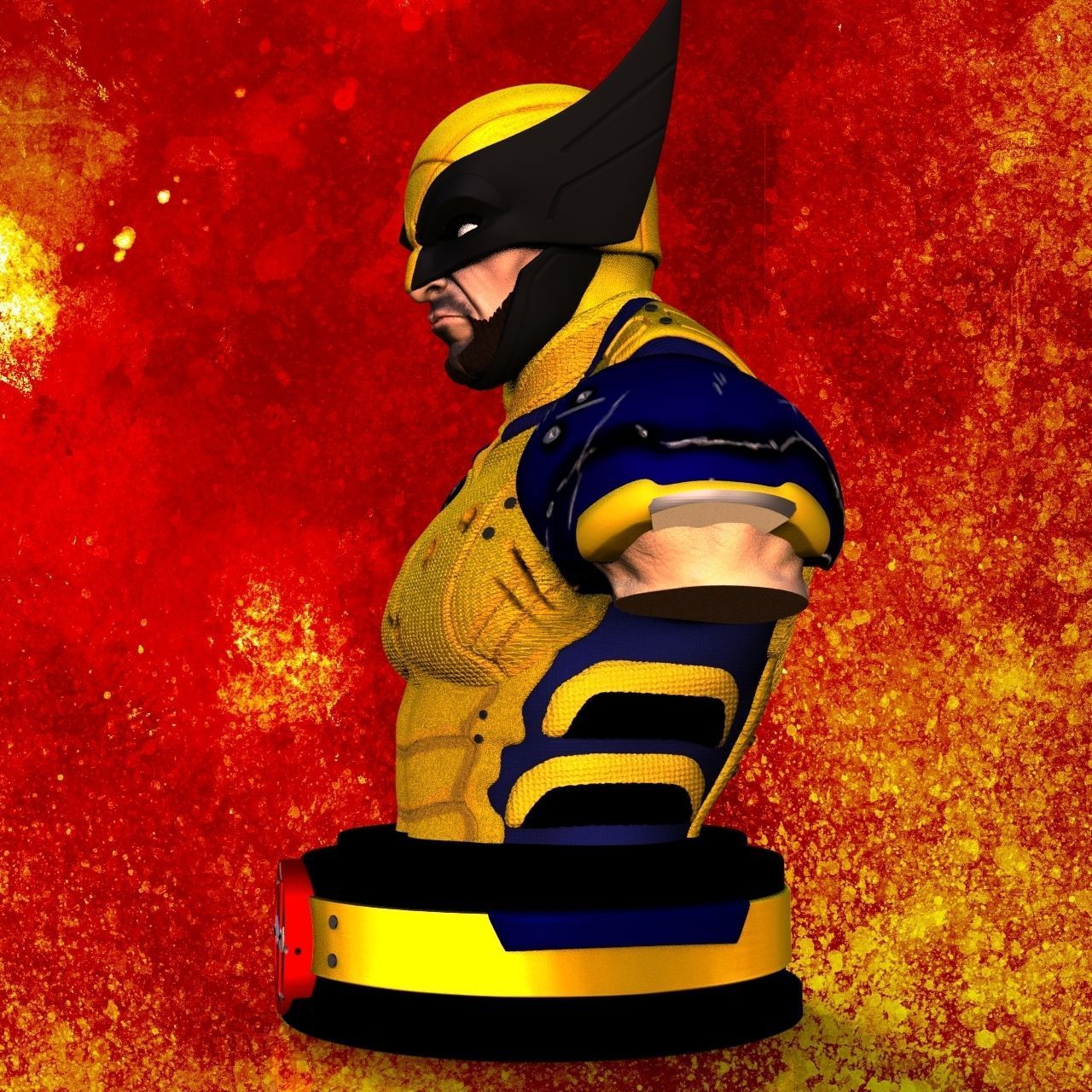 WOLVERINE BUST DEADPOOL MOVIE HUGE JACKMAN MARVEL 3D print model_1