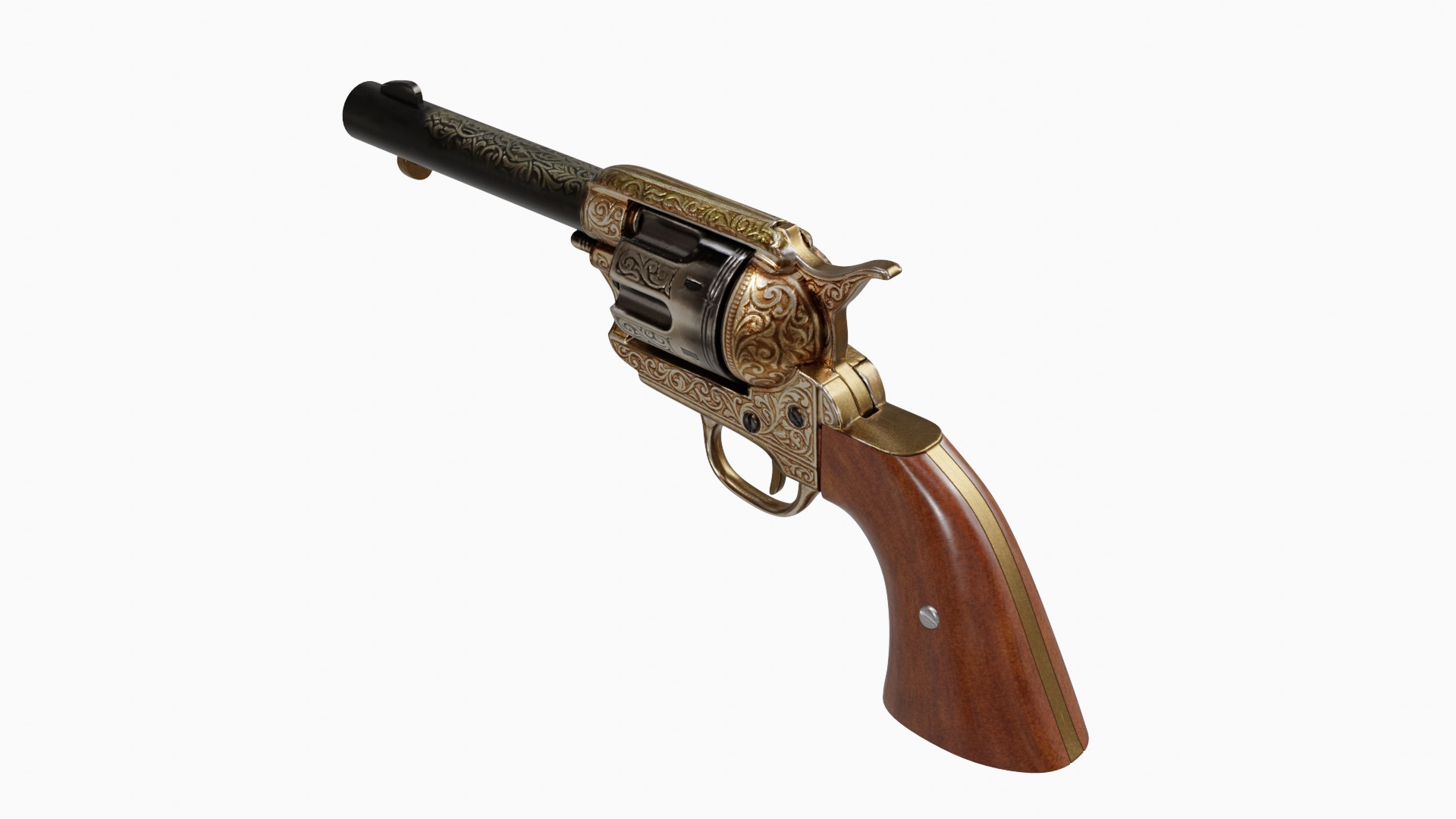 Pistol S Colt EUA 1886 Low-poly 3D model_3