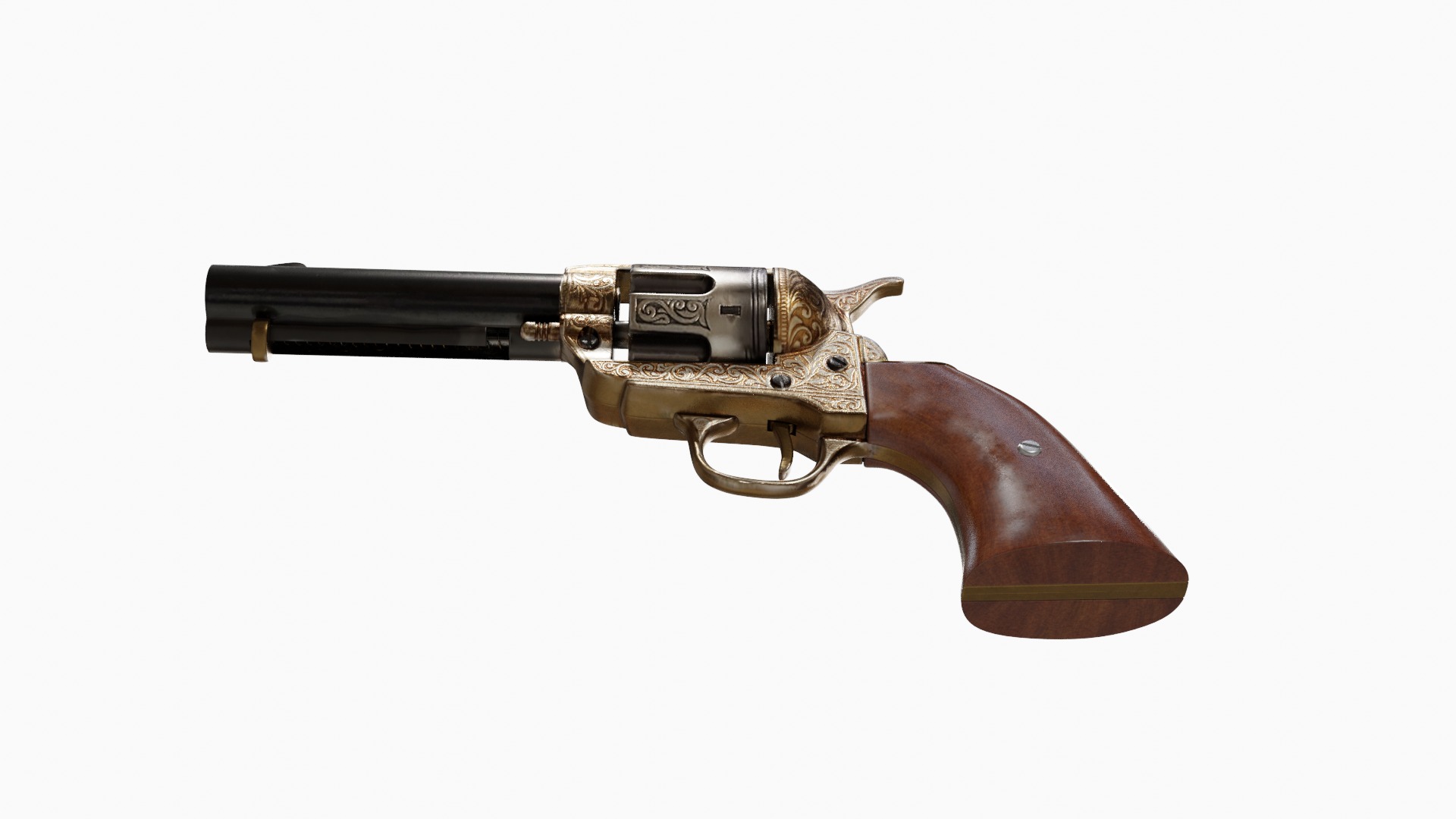 Pistol S Colt EUA 1886 Low-poly 3D model_4