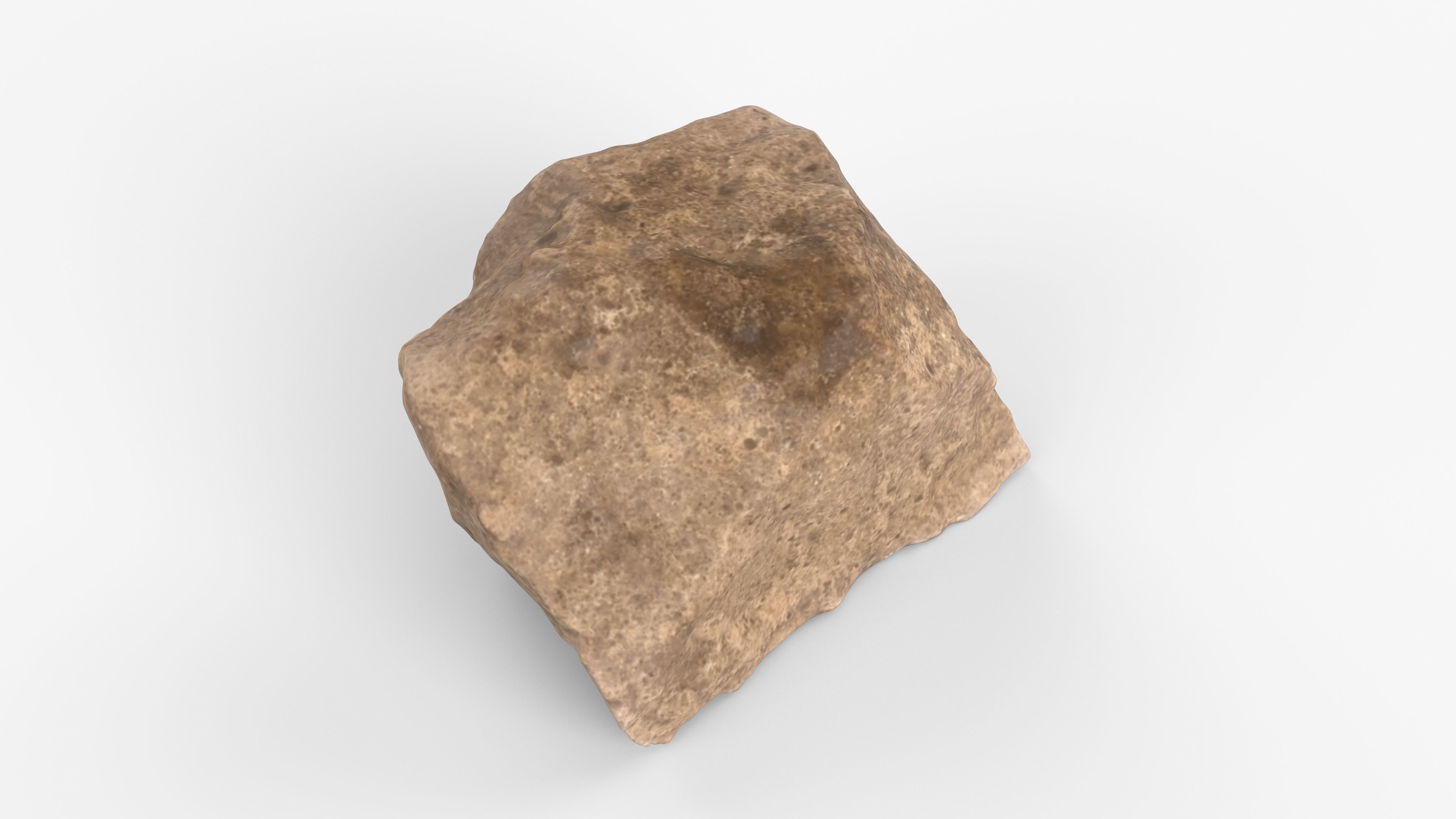 Photorealistic 3D scan of rock stone Low-poly 3D model_4