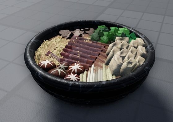 Japanese Sukiyaki Noodles Soup 3D Model 3D model_14