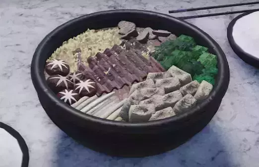 Japanese Sukiyaki Noodles Soup 3D Model