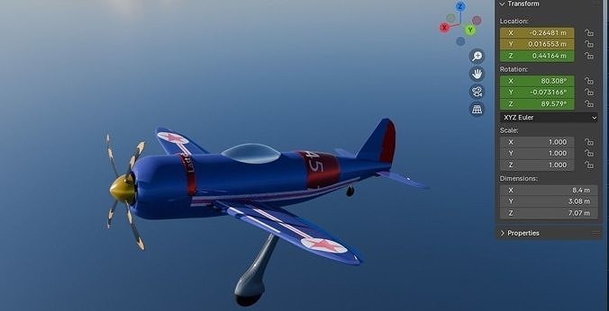  REPRESENTATION OF A 1945 AIRPLANE Free 3D model