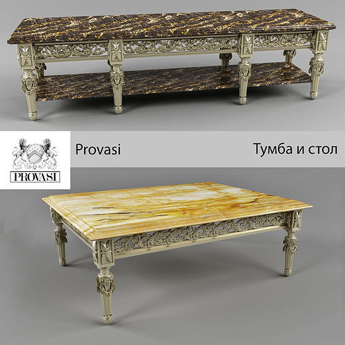 Provasi Table and pedestal 3D model