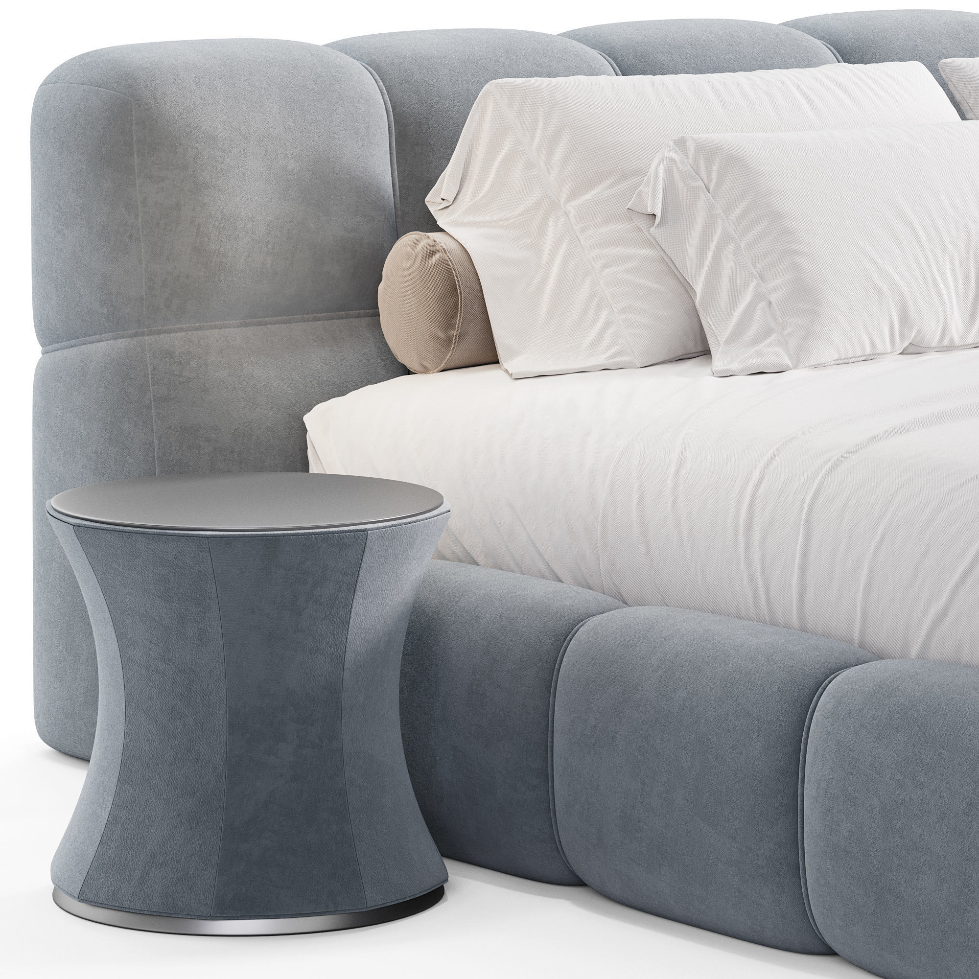 Modern Upholstered Bed Frame 3D model_5