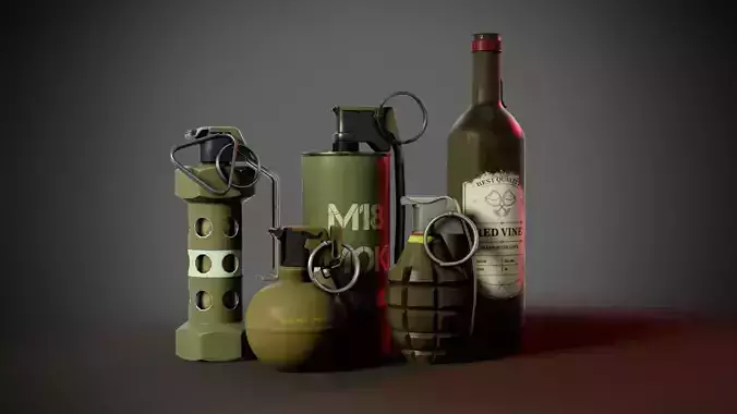 FPS Weapon Pack  Realistic Grenades I Game Ready  I 4K PBR