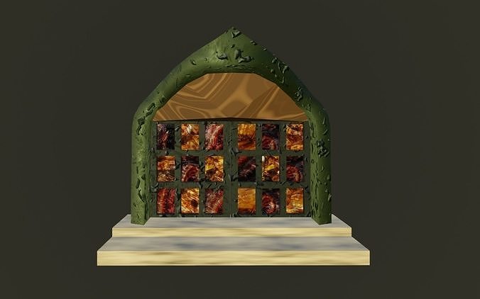 Blender Window Door European Art Nouveau Vintage Low-poly 3D model