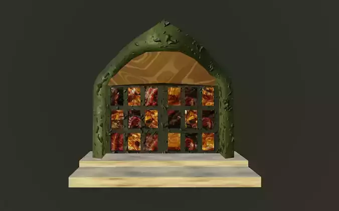 Blender Window Door European Art Nouveau Vintage Low-poly 3D model