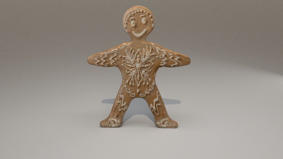 Christmas gingerbread man cookie Low-poly 3D model_5
