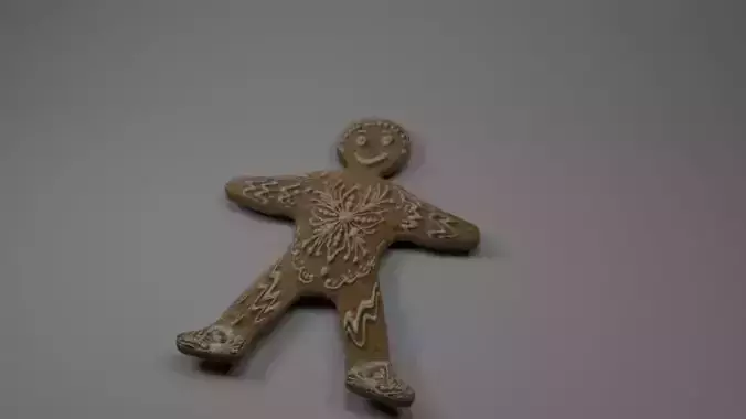 Christmas gingerbread man cookie Low-poly 3D model