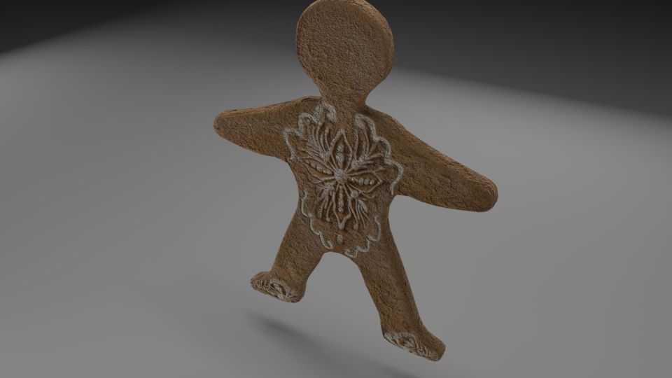 Christmas gingerbread man cookie Low-poly 3D model_7
