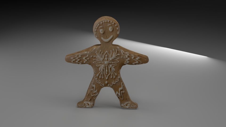 Christmas gingerbread man cookie Low-poly 3D model_8