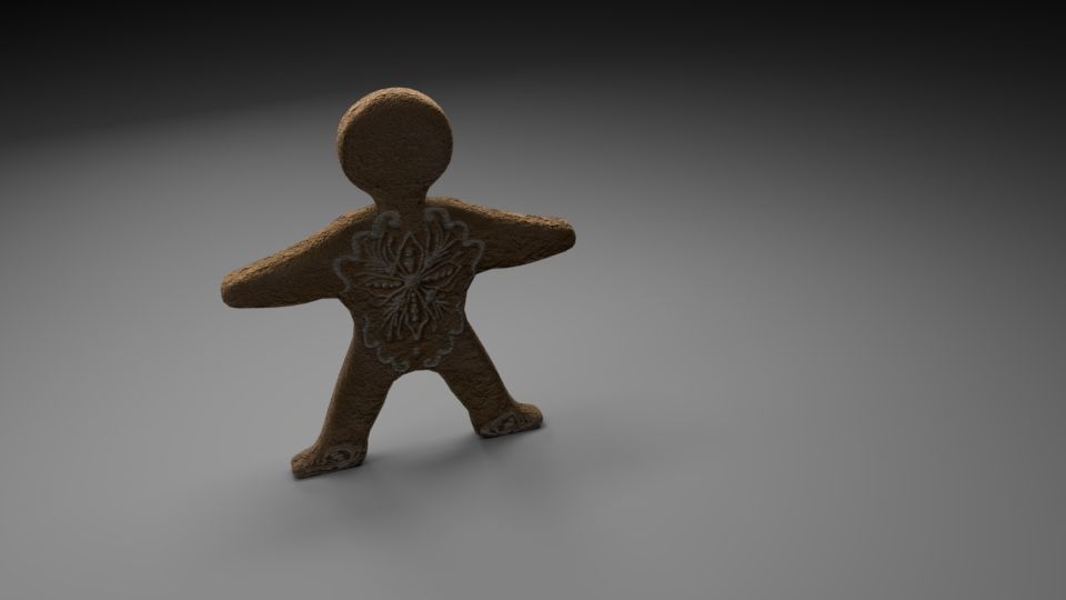 Christmas gingerbread man cookie Low-poly 3D model_2