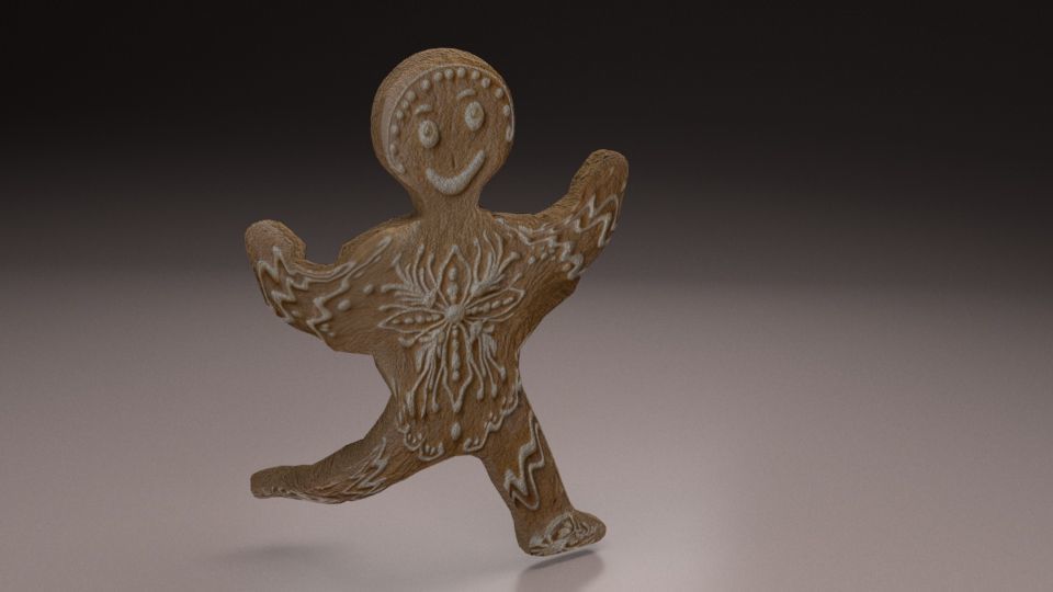 Christmas gingerbread man cookie Low-poly 3D model_9