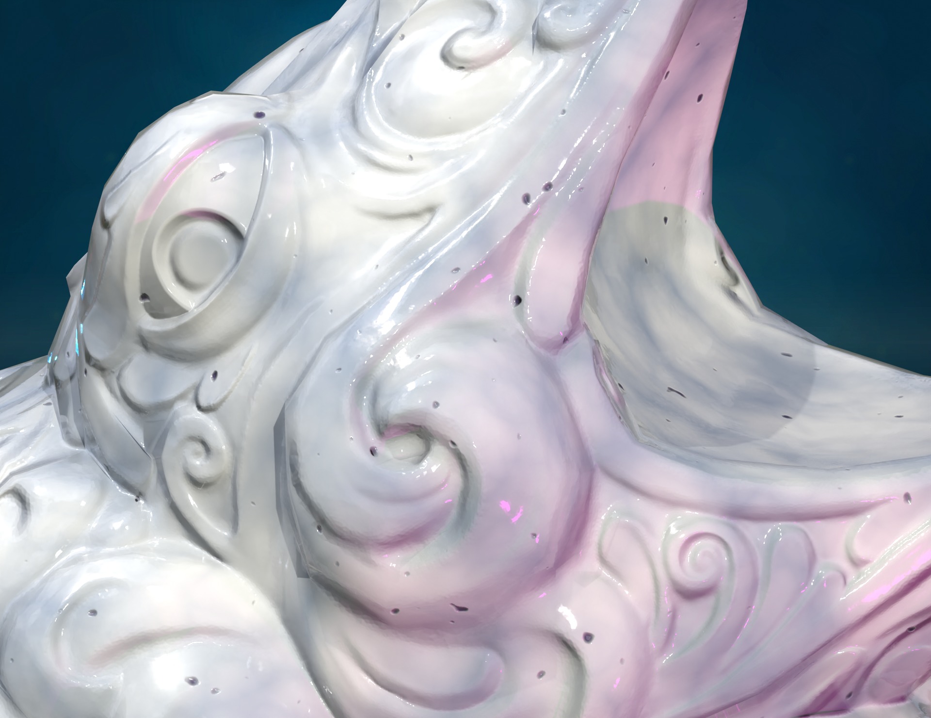 Marble Toad Frog PBR Low-poly 3D model_9