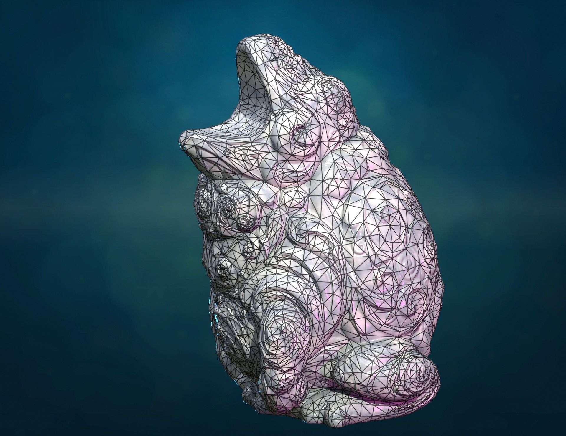 Marble Toad Frog PBR Low-poly 3D model_10