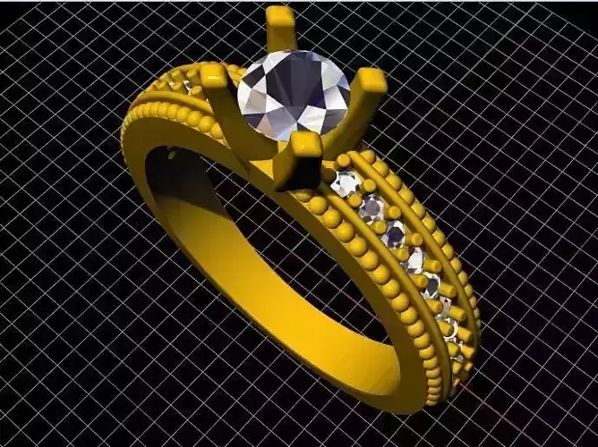 Cluster Diamond Ring 3dm file