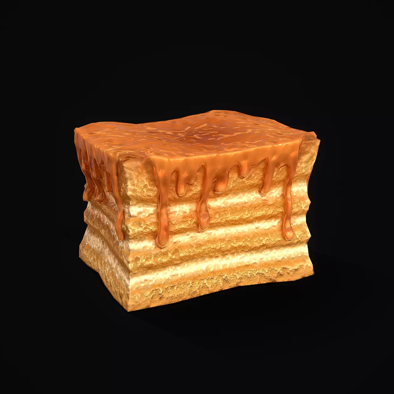 Honey Cake Low-poly 3D model