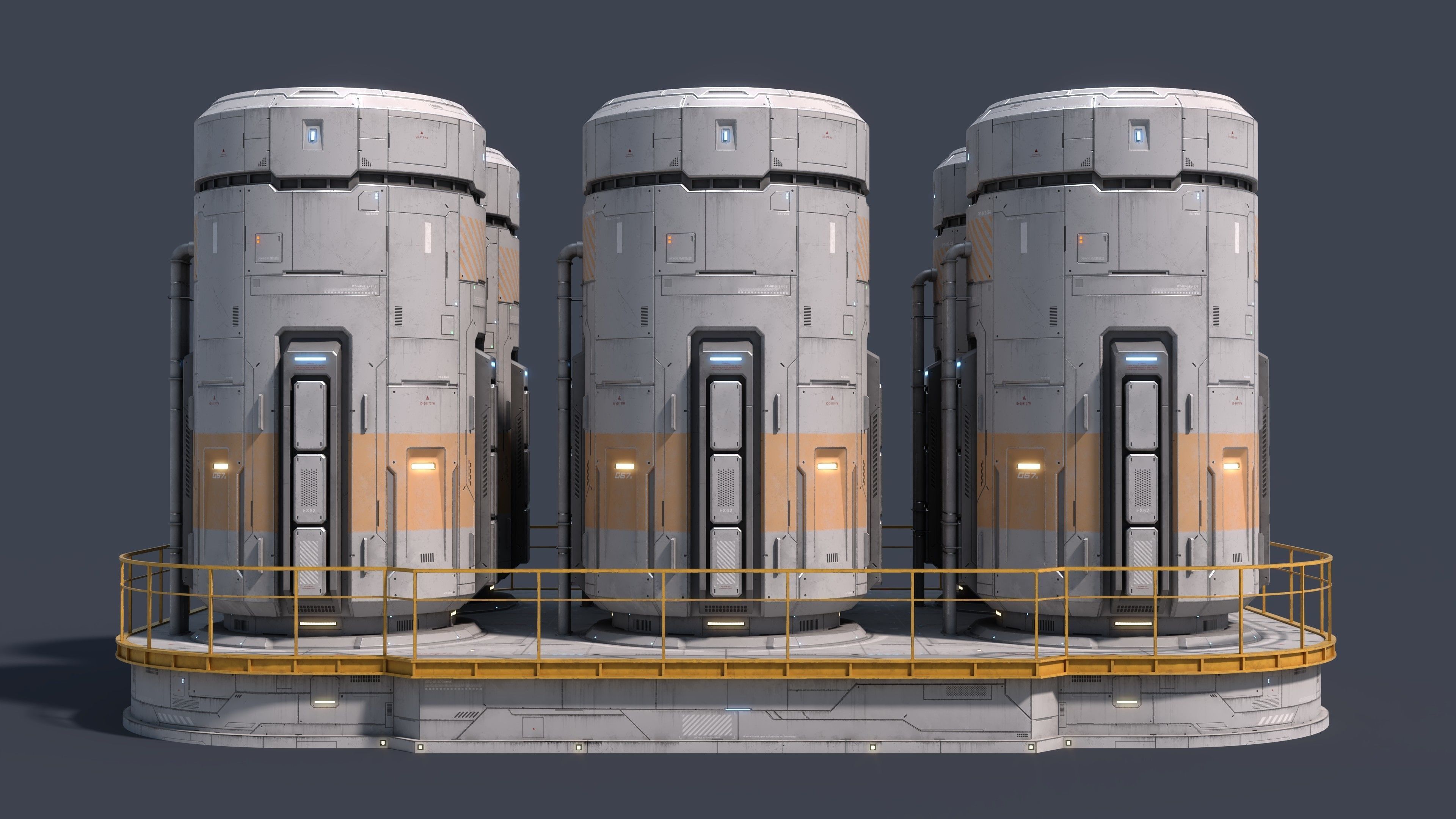 Sci-Fi Building 007 Industry-PBR Low-poly 3D model_1