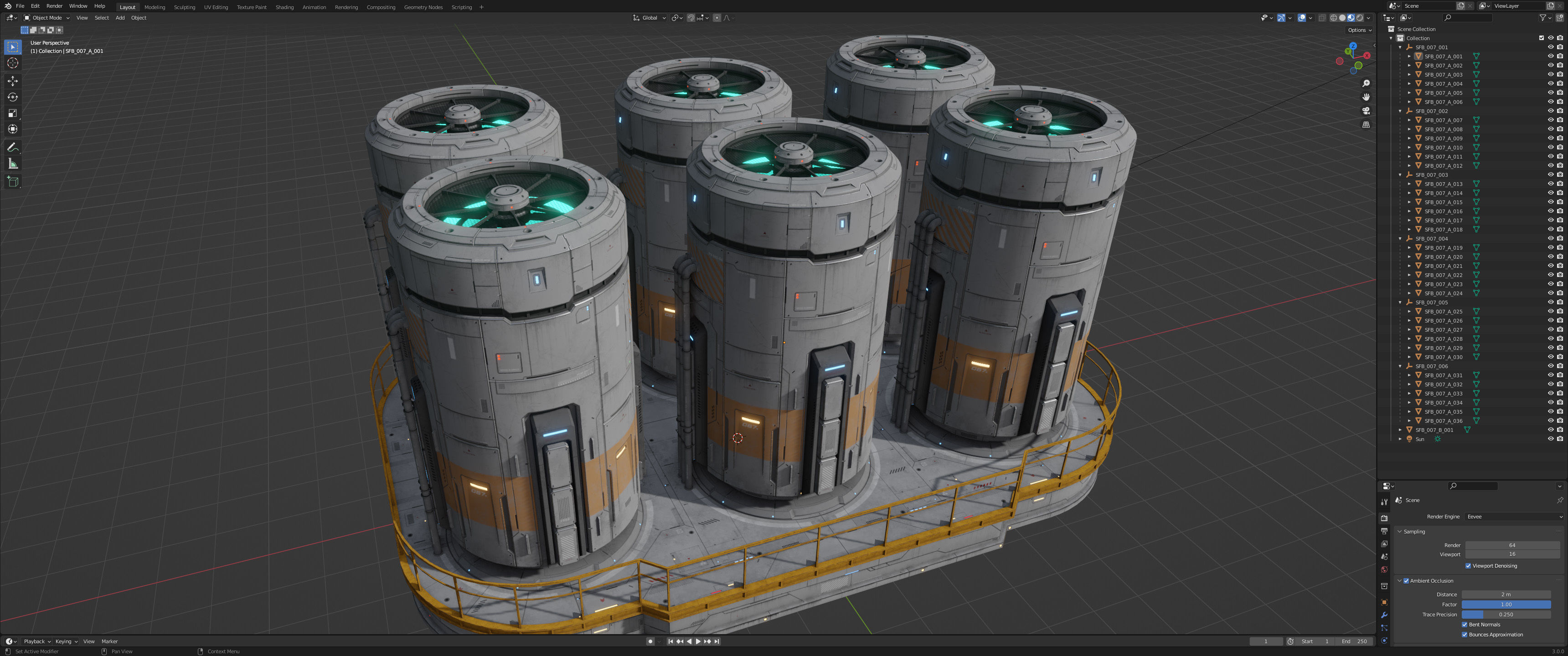 Sci-Fi Building 007 Industry-PBR Low-poly 3D model_21