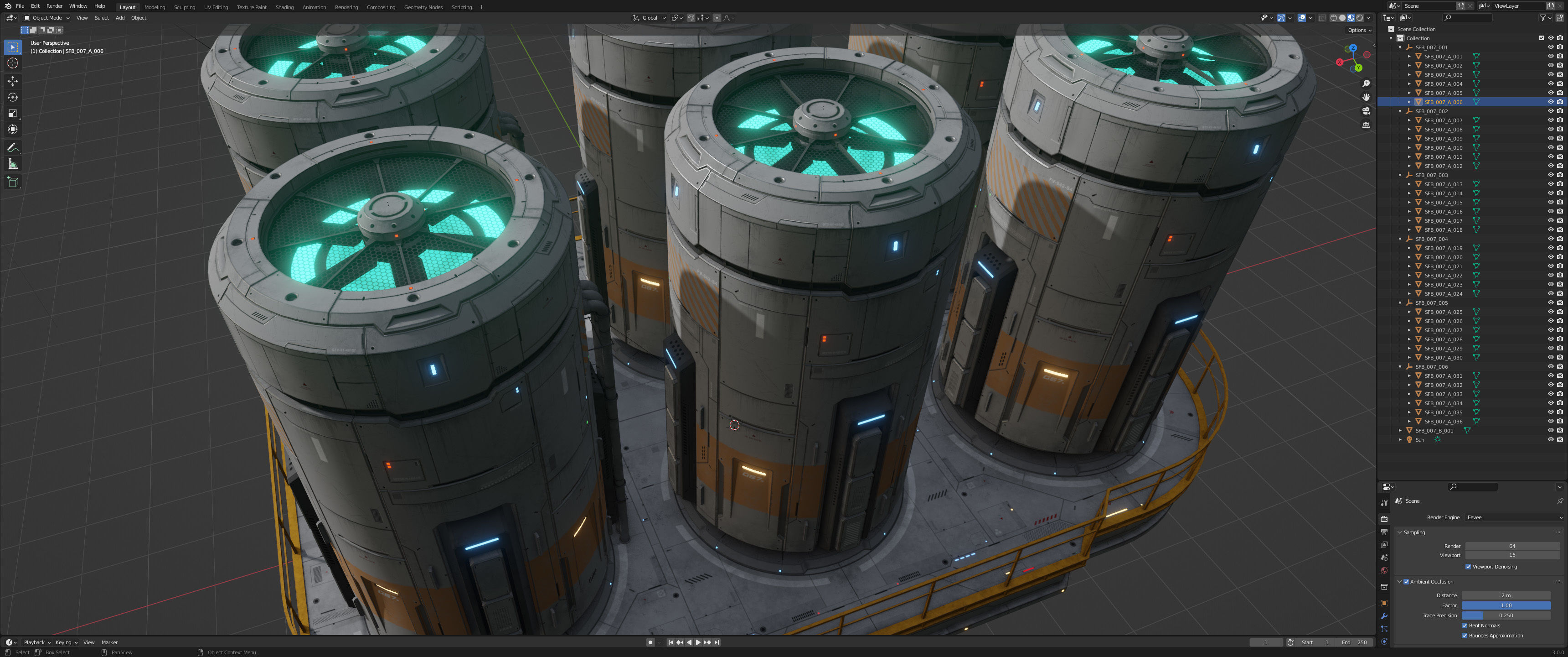 Sci-Fi Building 007 Industry-PBR Low-poly 3D model_22