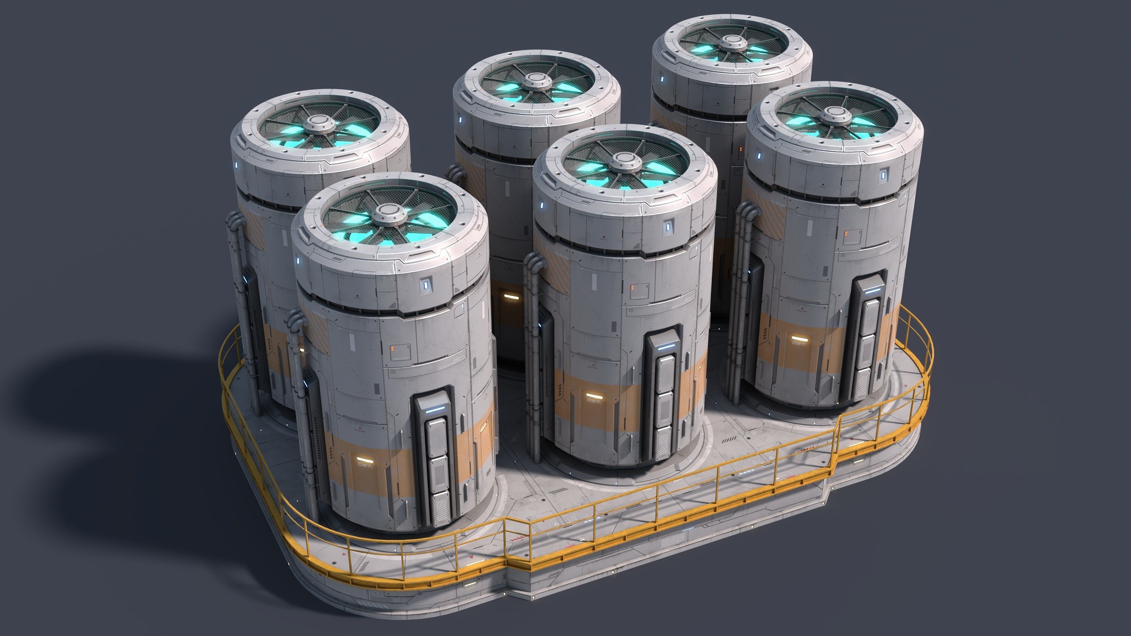 Sci-Fi Building 007 Industry-PBR Low-poly 3D model_3