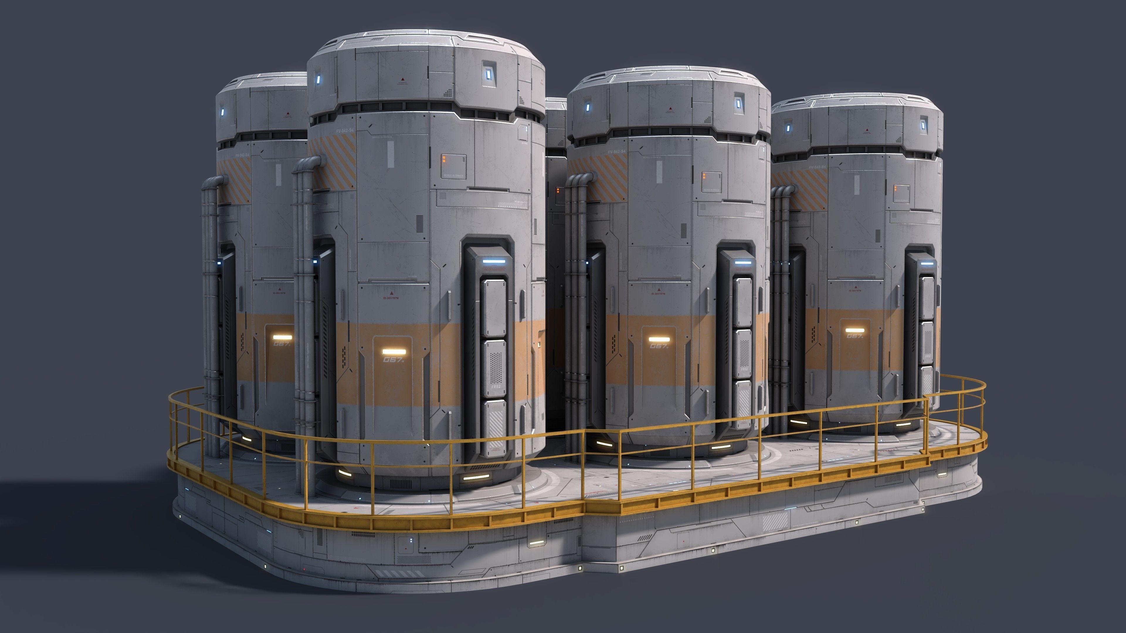 Sci-Fi Building 007 Industry-PBR Low-poly 3D model_2