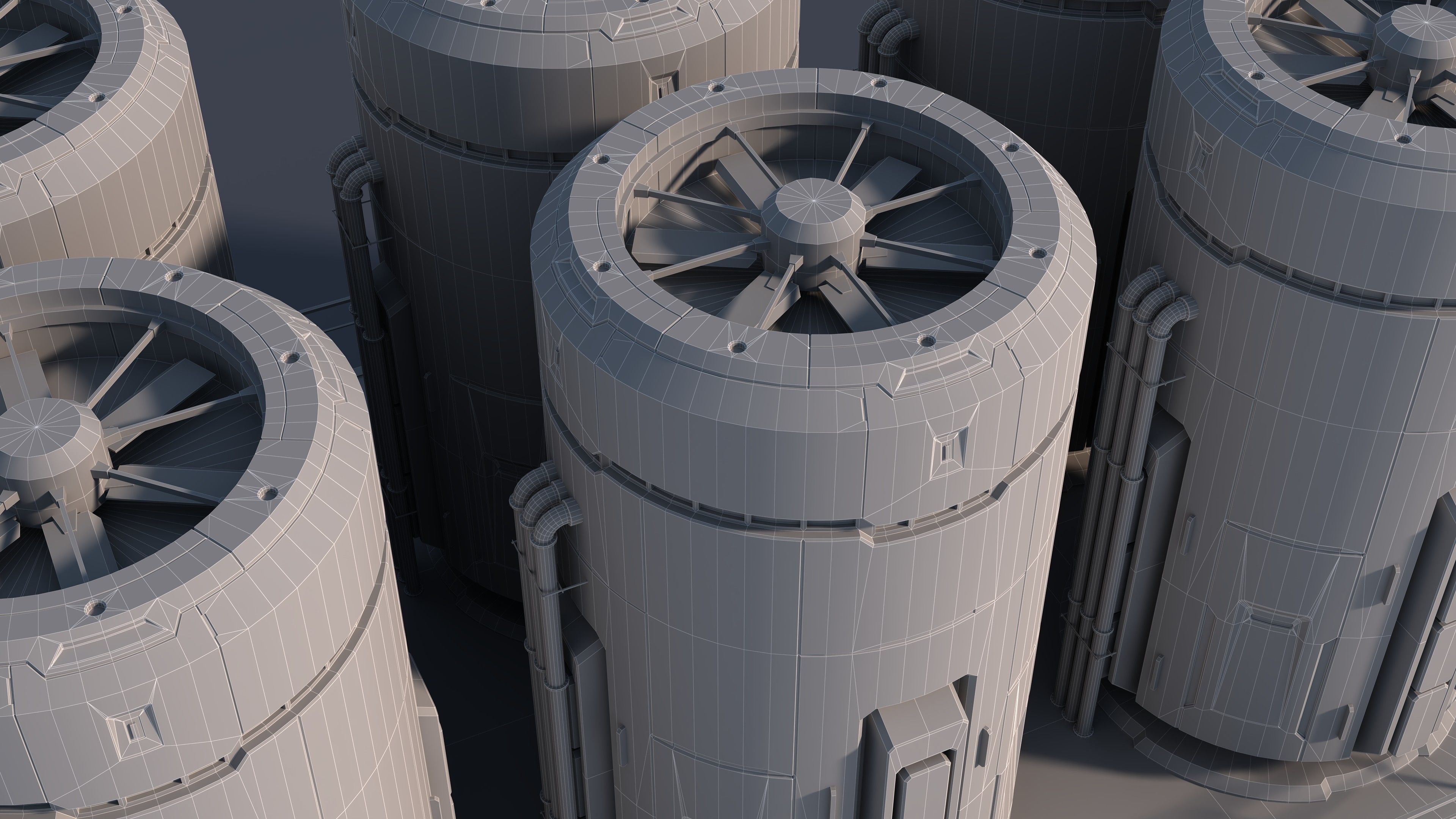 Sci-Fi Building 007 Industry-PBR Low-poly 3D model_7