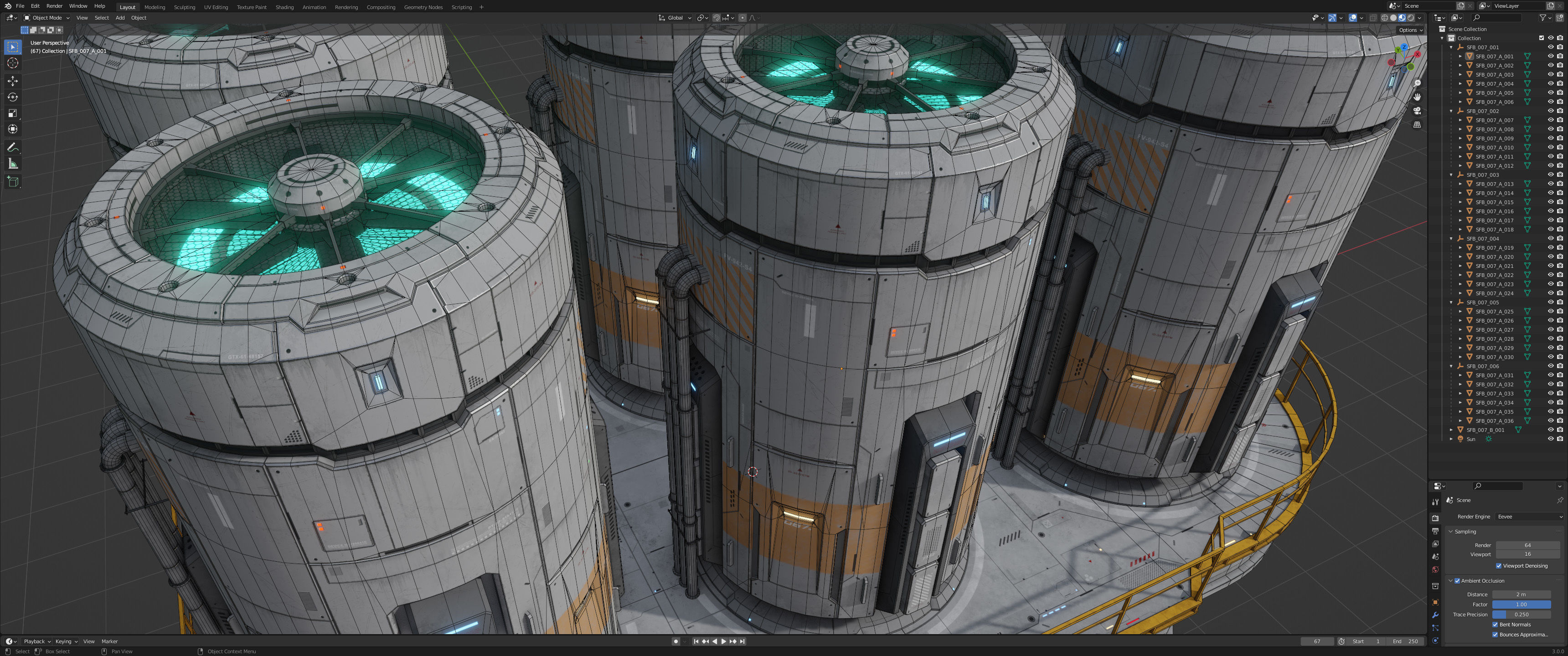 Sci-Fi Building 007 Industry-PBR Low-poly 3D model_26