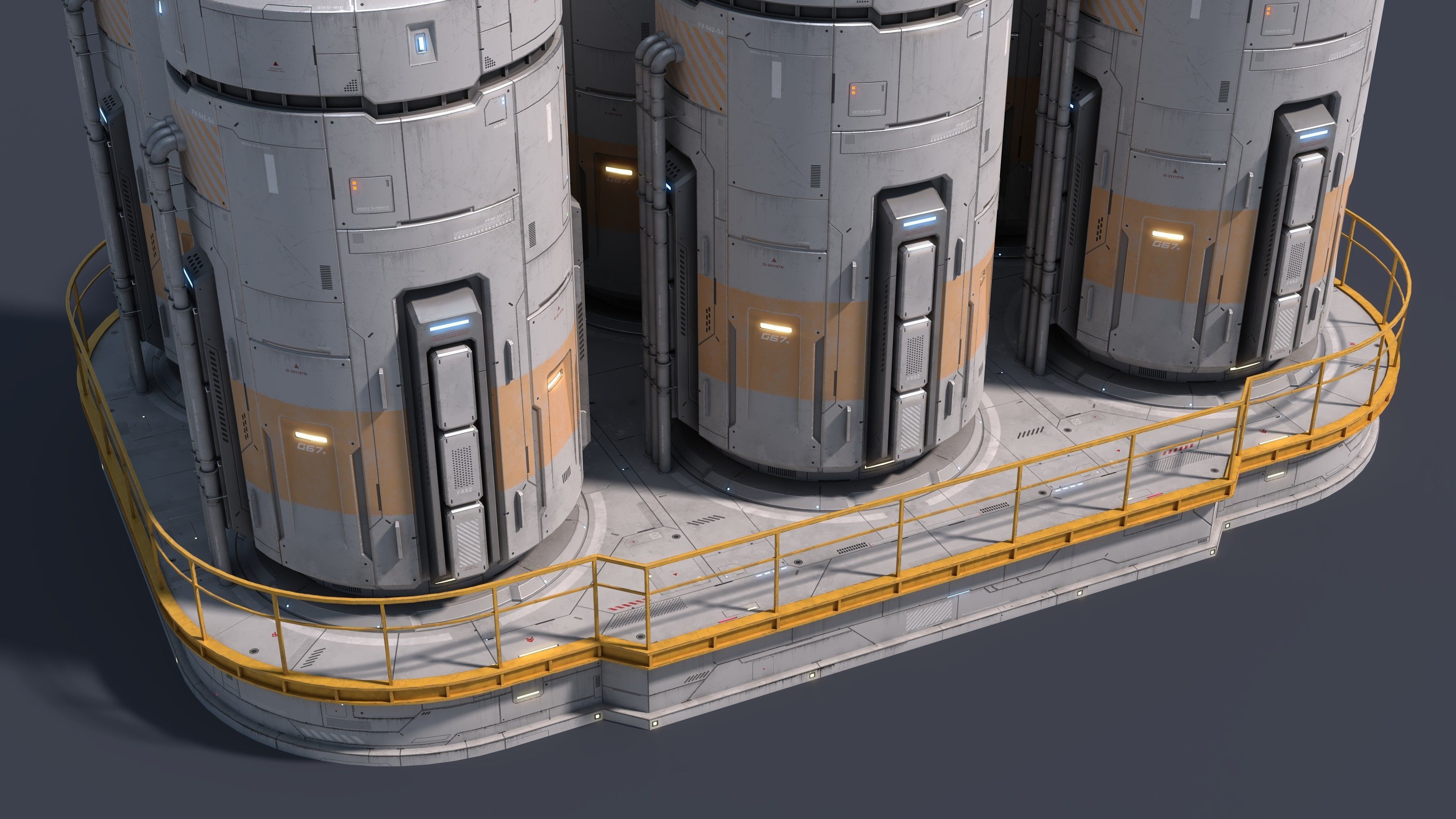 Sci-Fi Building 007 Industry-PBR Low-poly 3D model_5