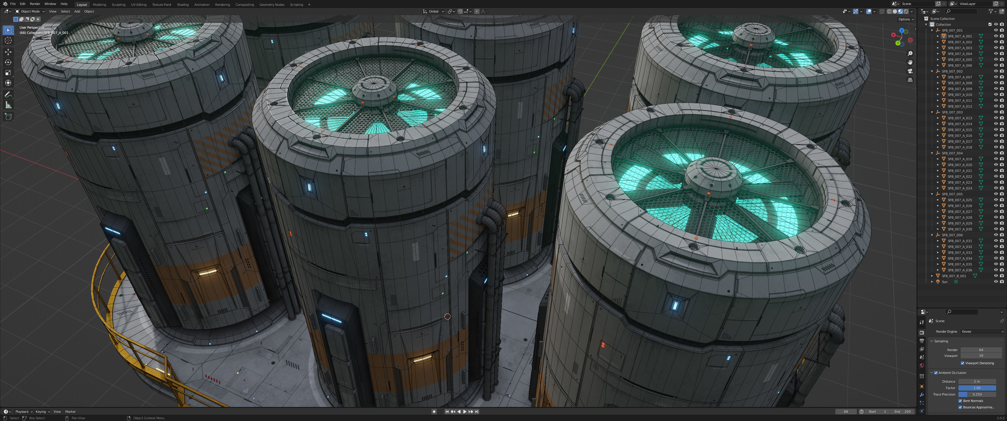 Sci-Fi Building 007 Industry-PBR Low-poly 3D model_27