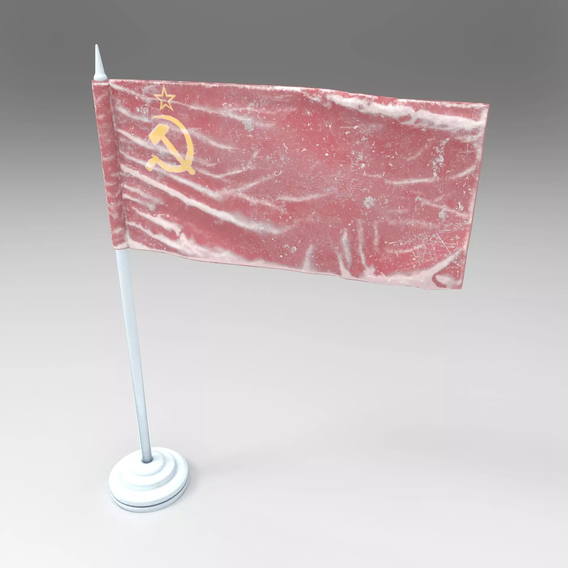 Soviet Union Frozen Flag - Animated 3D PBR Model 3D model