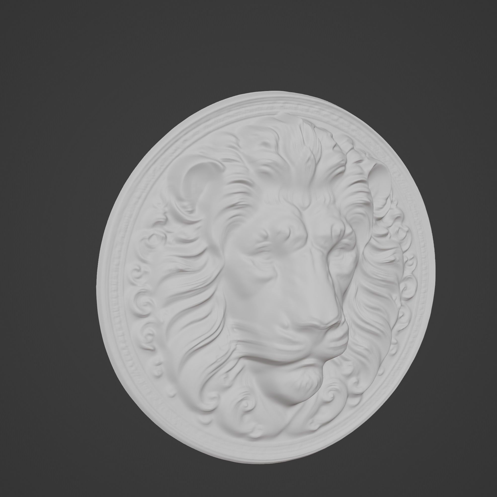 Lion Animal Lion Animal Medallion  3D print model_3