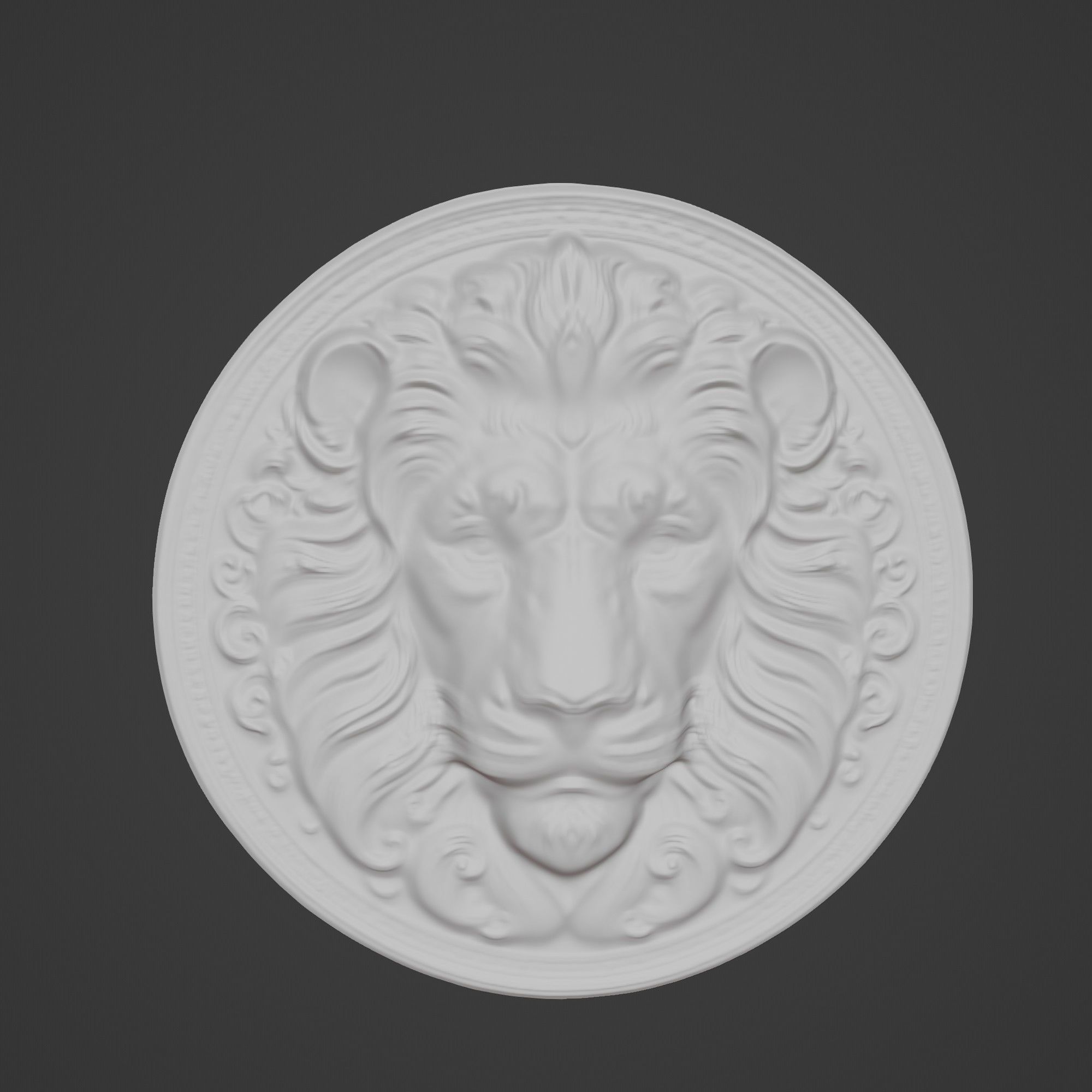 Lion Animal Lion Animal Medallion  3D print model_2
