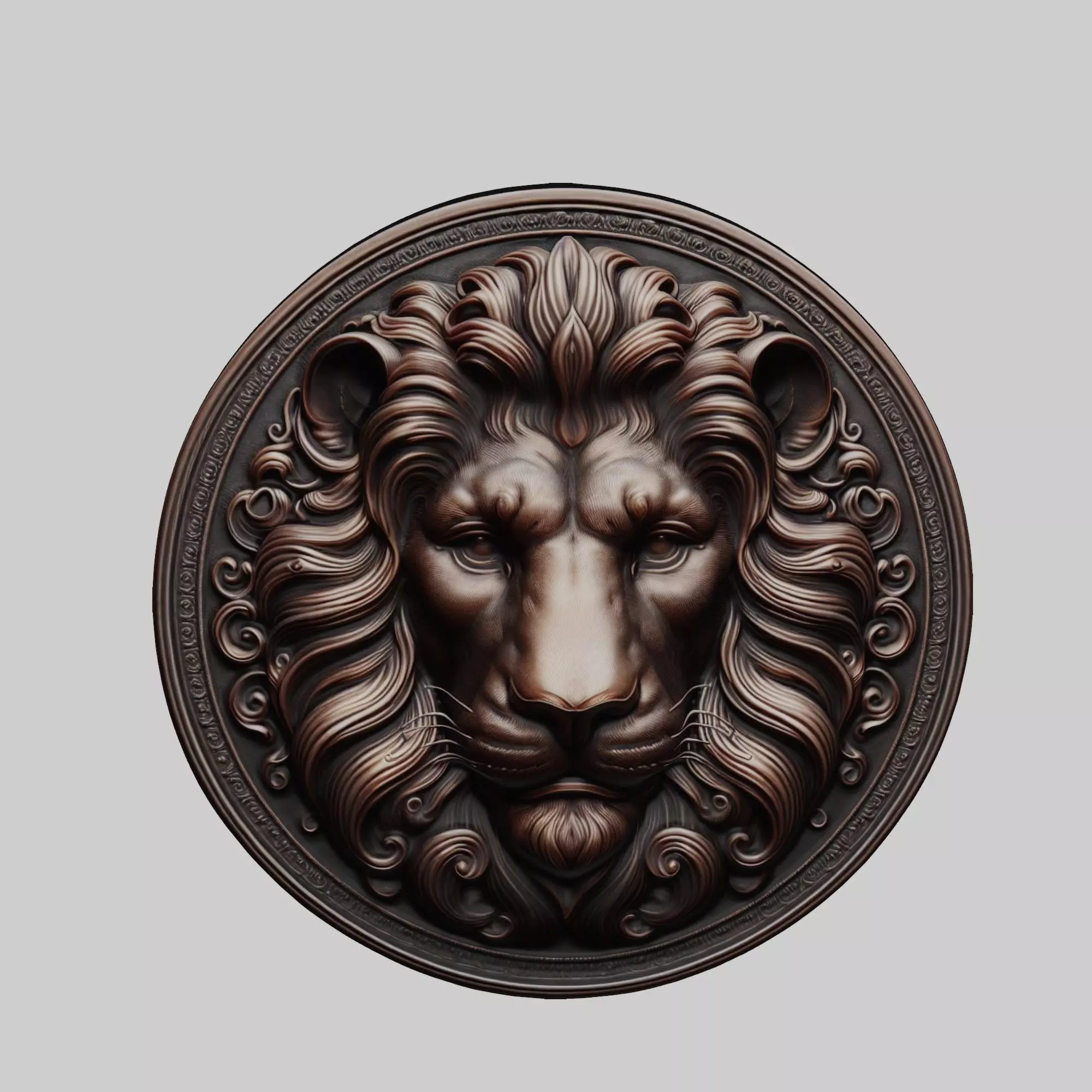 Lion Animal Lion Animal Medallion  3D print model_0