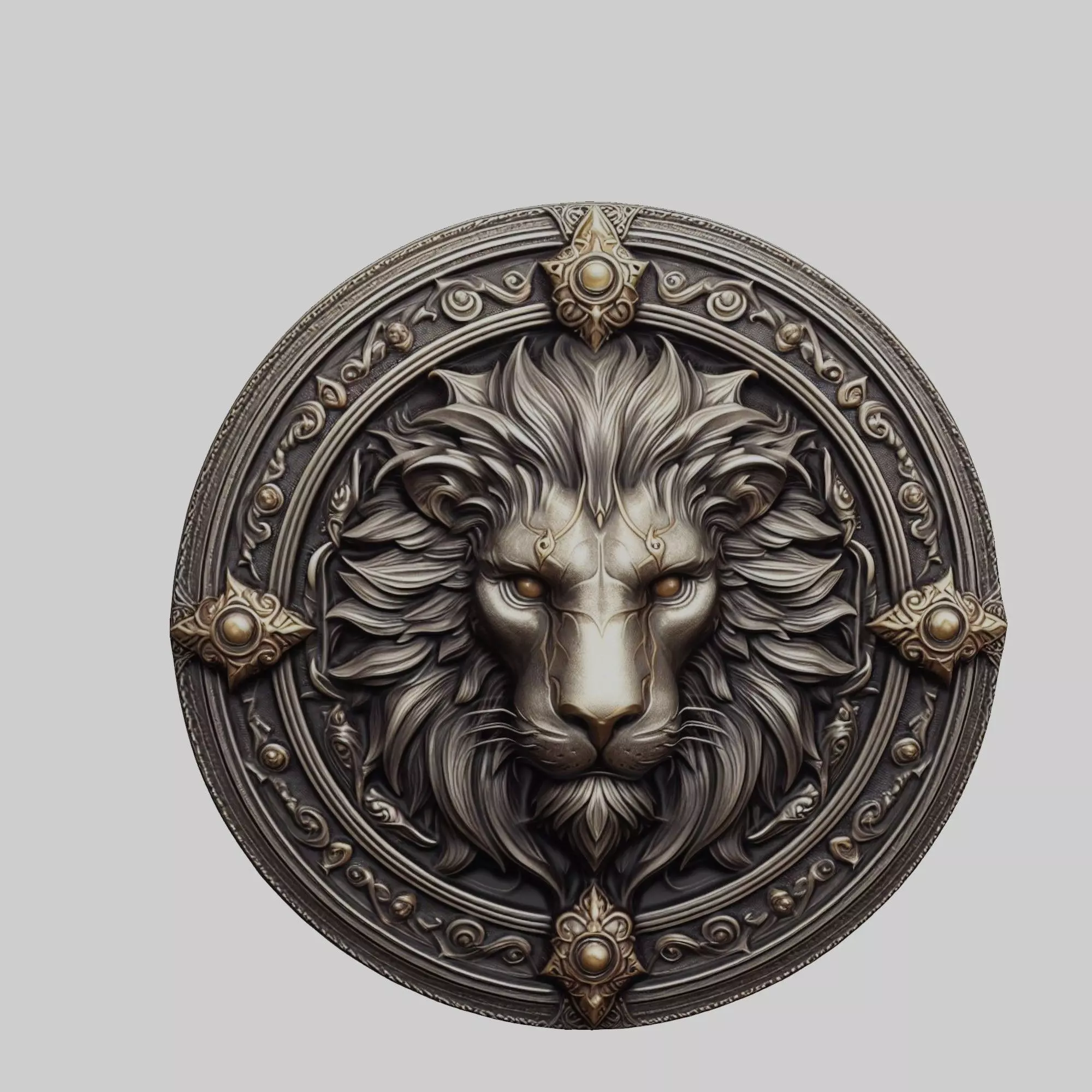 Lion Animal Lion Animal Medallion  3D print model_0