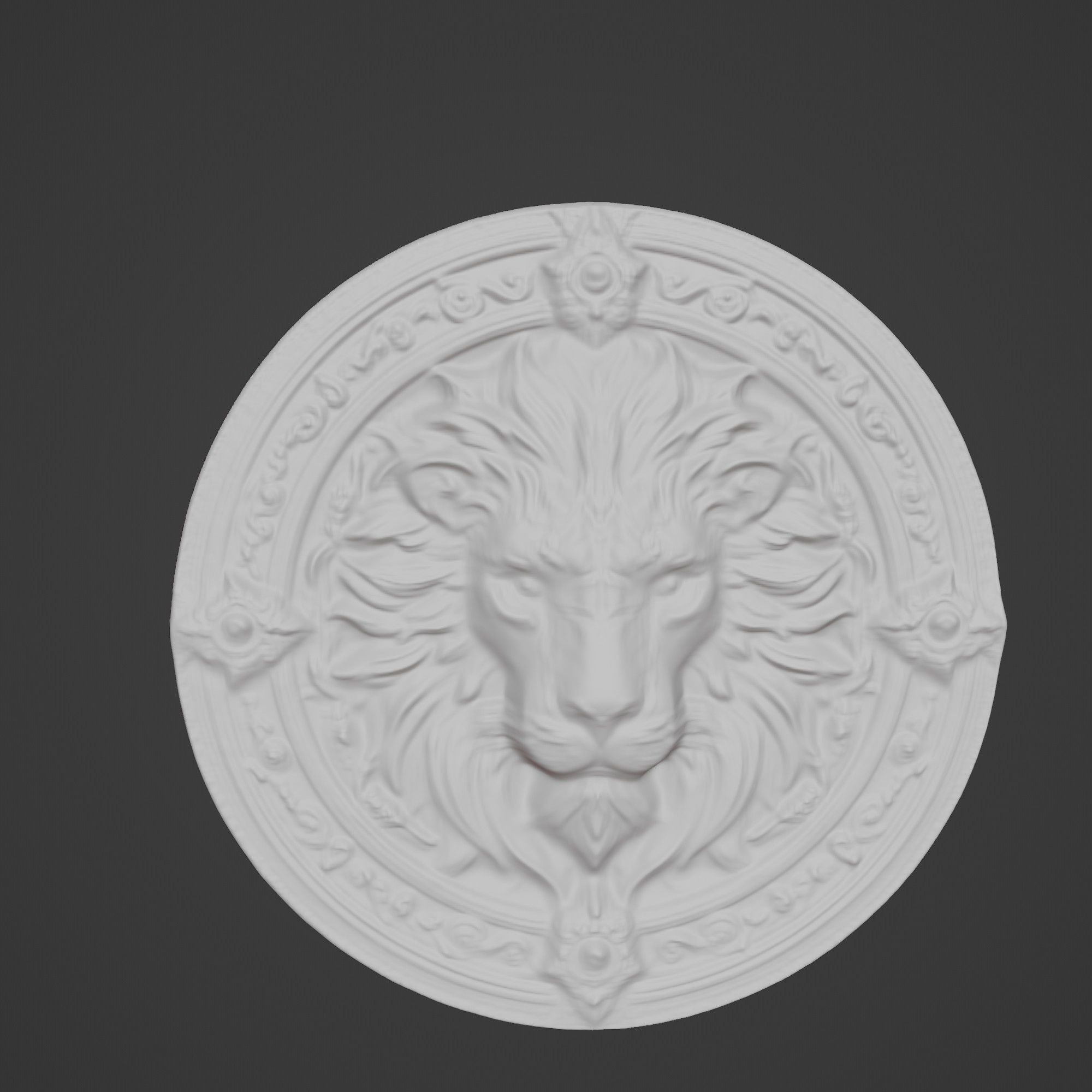 Lion Animal Lion Animal Medallion  3D print model_2