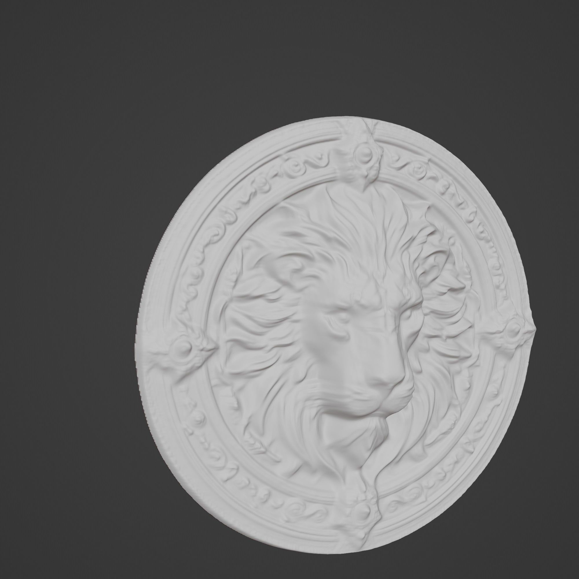 Lion Animal Lion Animal Medallion  3D print model_3